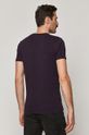 T-shirt męski Basic ze spiczastym dekoltem fioletowy 60 % Bawełna, 5 % Elastan, 35 % Poliester