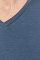T-shirt męski Basic ze spiczastym dekoltem niebieski Męski