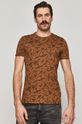 brązowy T-shirt męski z bawełny organicznej brązowy Męski