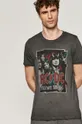 szary Bawełniany t-shirt męski z nadrukiem AC/DC szary