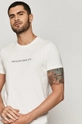 biały T-shirt męski z napisem z bawełny organicznej biały