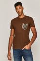 T-shirt męski z bawełny organicznej z nadrukiem brązowy <p>100 % Bawełna organiczna</p>