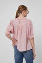 Bluzka bawełniana damska z haftem różowa Materiał zasadniczy: 100 % Bawełna, Wstawki: 100 % Poliamid