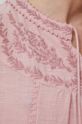 Bluzka bawełniana damska z haftem różowa Damski