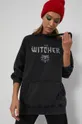Bluza bawełniana damska z kolekcji The Witcher czarna czarny