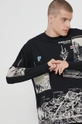 czarny Longsleeve z bawełny organicznej męski czarny