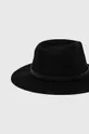 Wełniany kapelusz damski czarny czarny