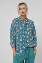 Koszula damska z wiskozy turkusowa turkusowy RW21.KDD030