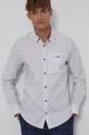 Koszula męska slim w drobny wzór biała Męski