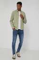Koszula jeansowa męska zielona  100 % Bawełna