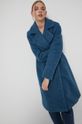Płaszcz  z gładkiego materiału damski niebieski Damski