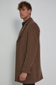 Długi płaszcz męski z domieszką wełny brązowy Podszewka: 100 % Poliester, Materiał zasadniczy: 57 % Poliester, 40 % Wełna, 3 % Inny materiał