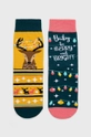 multicolor Skarpetki damskie z kolekcji Deer Santa (2-pack) Damski