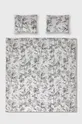 biały Komplet pościeli bawełnianej wzorzysty 200 x 200 cm biały Unisex