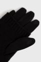 Rękawiczki z gładkiej dzianiny damskie czarne czarny