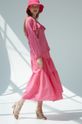 Spódnica damska z bawełną z recyklingu różowa różowy