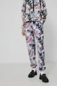 multicolor Spodnie dresowe damskie z wzorzystego materiału Damski