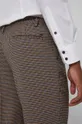 beżowy Spodnie męskie z tkaniny w kratę beżowe