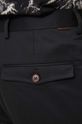 czarny Spodnie męskie z gładkiej tkaniny czarne