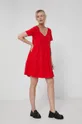 Sukienka damska z bawełny organicznej czerwona czerwony