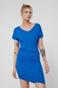 niebieski Asymetryczna sukienka damska z marszczeniami niebieska Damski