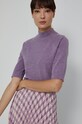 Sweter damski z krótkim rękawem fioletowy fioletowy RW21.SWD041