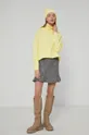 Sweter z golfem damski żółty żółty
