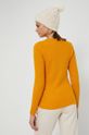 Sweter damski z cienkiej dzianiny żółty 100 % Akryl