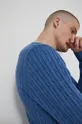 niebieski Sweter bawełniany męski niebieski