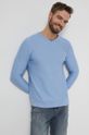 Sweter bawełniany męski niebieski jasny niebieski