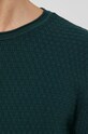 Sweter męski z gładkiej dzianiny zielony RW21.SWM093 zielony