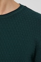 Sweter męski z gładkiej dzianiny zielony RW21.SWM093 zielony