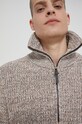 Sweter męski z wzorzystej dzianiny beżowy RW21.SWM703 szary