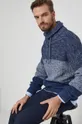 Sweter bawełniany męski niebieski niebieski