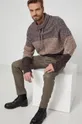 Sweter bawełniany męski brązowy Męski