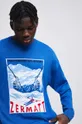niebieski Sweter męski wzorzysty kolor niebieski