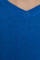 Sweter bawełniany męski gładki niebieski Męski