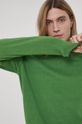 żółto - zielony Sweter bawełniany męski gładki zielony