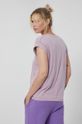 Bawełniany t-shirt damski z dekoltem V fioletowy 100 % Bawełna