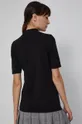 T-shirt damski z golfem z bawełny organicznej czarny 5 % Elastan, 95 % Bawełna organiczna