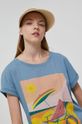 jasny turkusowy T-shirt bawełniany damski by Ewelina Gąska, Summer Posters turkusowy