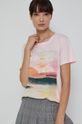 pastelowy różowy T-shirt damski z bawełny organicznej by Joanna Osińska, Grafika Polska różowy