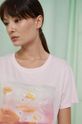 T-shirt damski z bawełny organicznej by Joanna Osińska, Grafika Polska różowy Damski