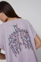 fioletowy T-shirt damski z bawełny organicznej fioletowy Damski