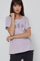 T-shirt damski z bawełny organicznej fioletowy 100 % Bawełna organiczna