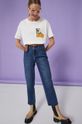 kremowy T-shirt bawełniany damski kremowy z kolekcji Możliwości - Fundacja Wisławy Szymborskiej Damski