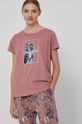 fiołkowo różowy T-shirt bawełniany damski różowy z kolekcji Możliwości - Fundacja Wisławy Szymborskiej
