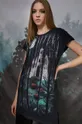 czarny T-shirt damski bawełniany by Natalia Szwed czarny Damski
