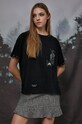 T-shirt damski bawełniany by Natalia Szwed czarny okrągły czarny RW21.TSD752
