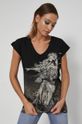 czarny T-shirt bawełniany damski z kolekcji The Witcher czarny